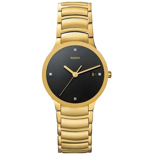 Rado Centrix Gold Black Dial Men Watch