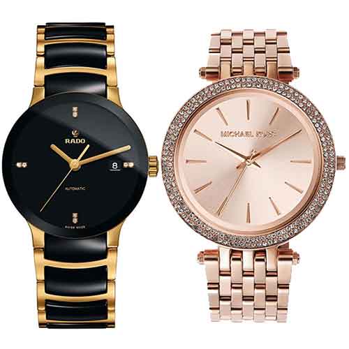 Rado Centrix Jubile Golden & Michael Kors Women Darci Rose Gold Round Analog Watch MK3192