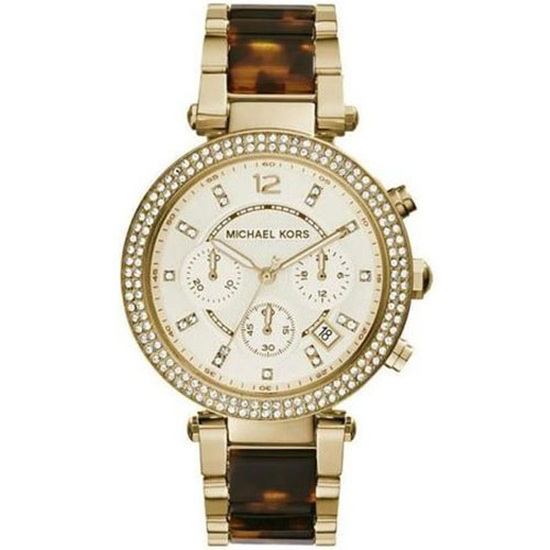 Michael Kors Yellow Gold-Plated Chronograph Watch Mk568