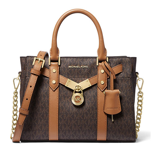 MICHAEL KORS MICHAEL Brown & Acorn Nouveau Hamilton Medium Satchel