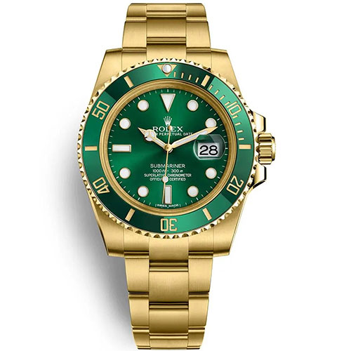 Rolex Submariner Date Green Dial Gold Men Watch