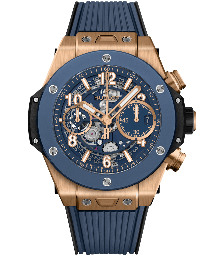 Hublot Big Bang Unico 18K King Gold Blue Ceramic Men Watch