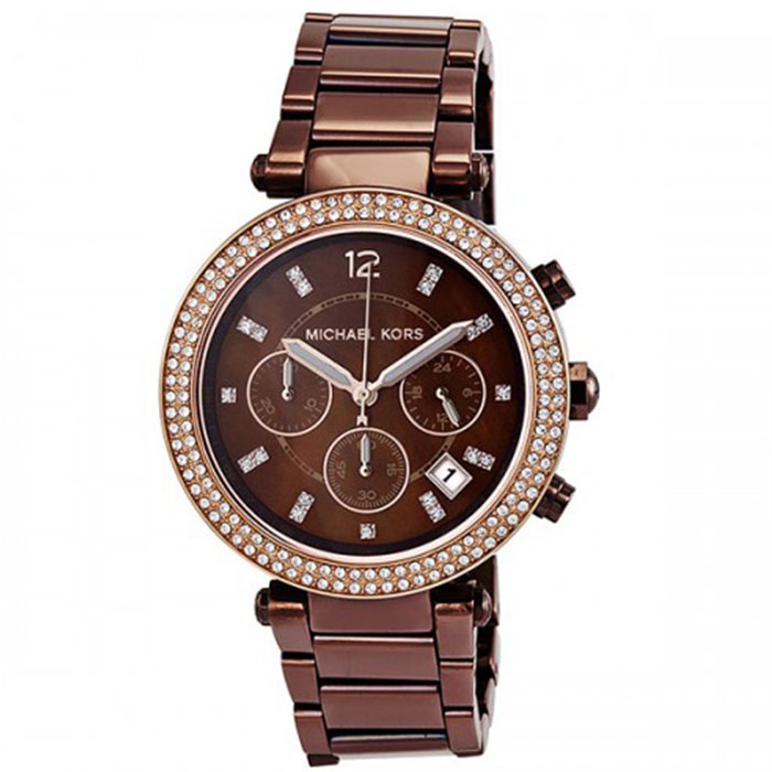 Micheal Kors Parker MK5578, Rare Chocolate Shade Chronograph Watch for Women