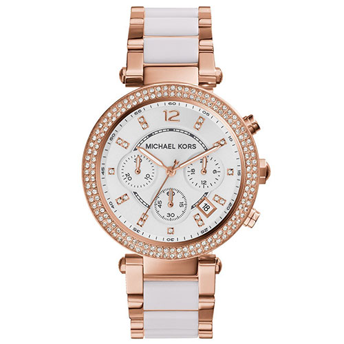 Michael-Kors Parker Chronograph Silver Dial Ladies Watch MK5774