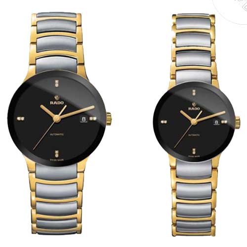 COMBO - RADO CENTRIX GOLD SILVER BLACK DIAL