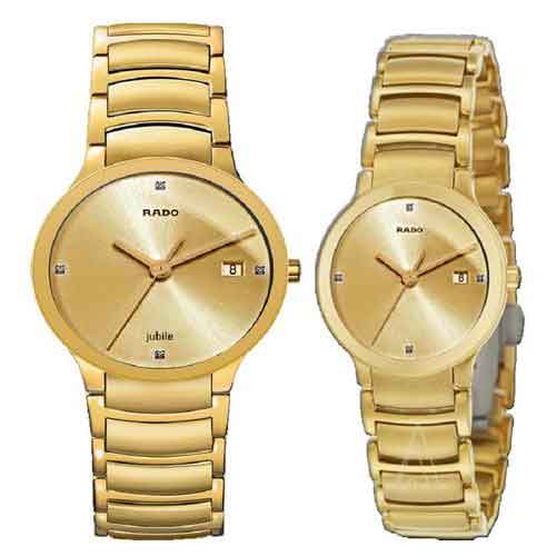 COMBO - Rado Centrix Full Gold Men & Women Watch