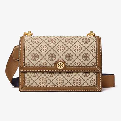 TORY BURCH T Monogram Jacquard Medium Shoulder Bag With Adjustable Strap