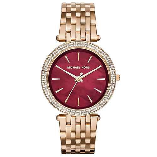 MICHAEL-KORS MK3378 Darci Red Swarovski Dial Rose Gold-Tone Ladies Watch