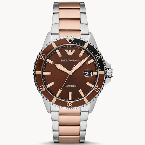 Emporio Armani Three-Hand Two-Tone Stainless Steel Watch