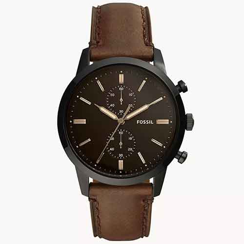 Fossil Townsman 44 mm Chronograph Brown Leather Watch