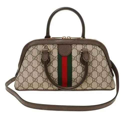 Gucci Ophidia Ebony GG Supreme Small Handle Tote Bag Beige Ebony