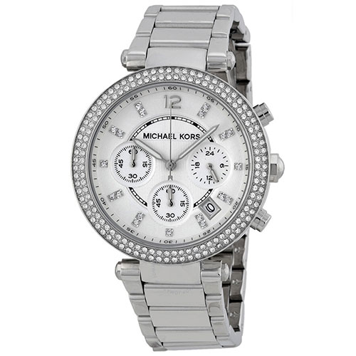 MICHAEL KORS Parker Chronograph Silver Dial Ladies Watch