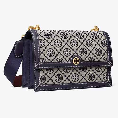 TORY BURCH T Monogram Jacquard Medium Shoulder Bag With Adjustable Strap