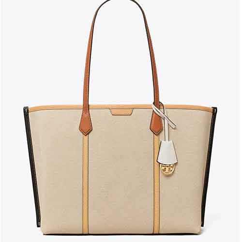  TORY BURCH Perry Canvas Triple-Compartment Tote Bag