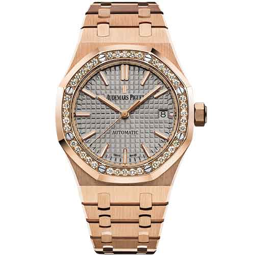 Audemars Piguet Royal Oak Grey Index Dial 37Mm 18K Rose Gold Watch